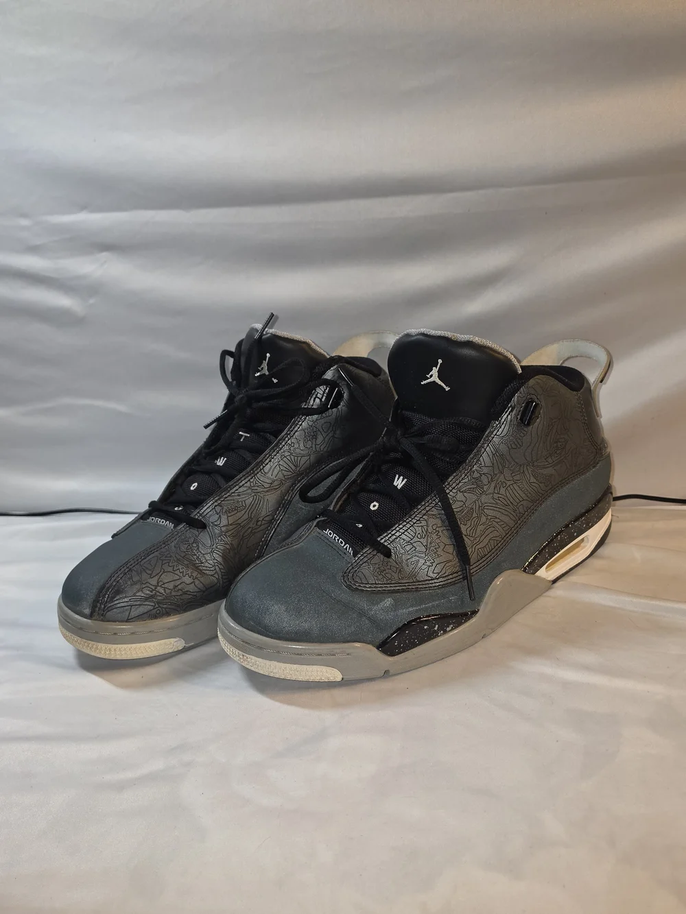 Jordan Men's Black and Gray High-Top Sneakers